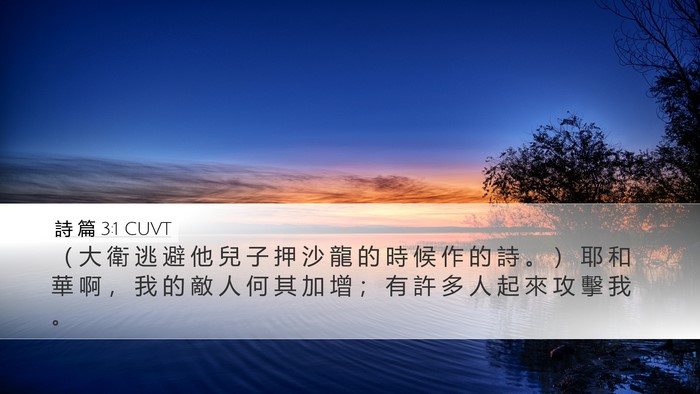 詩 篇 3:1 CUVT Bible Verse Image