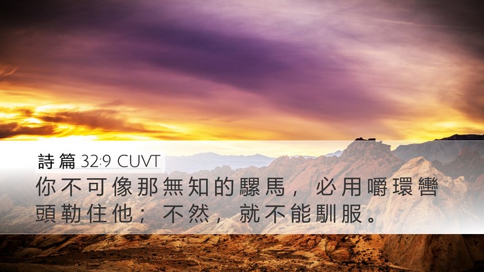 詩 篇 32:9 CUVT Bible Verse Image