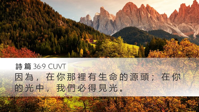 詩 篇 36:9 CUVT Bible Verse Image