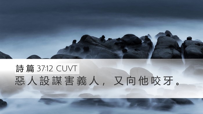 詩 篇 37:12 CUVT Bible Verse Image