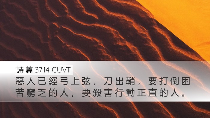 詩 篇 37:14 CUVT Desktop Wallpaper - 惡 人 已 經 弓 上 弦 ， 刀 出 鞘 ， - Desktop Bible Verse Wallpaper