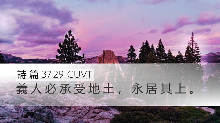 詩 篇 37:29 CUVT Bible Verse Image