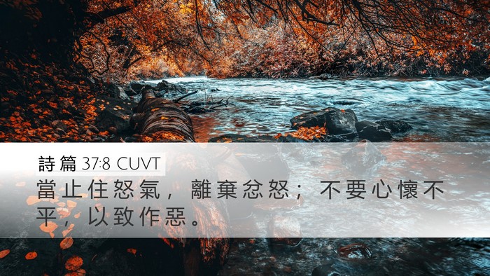 詩 篇 37:8 CUVT Desktop Wallpaper - 當 止 住 怒 氣 ， 離 棄 忿 怒 ； 不 - Desktop Bible Verse Wallpaper