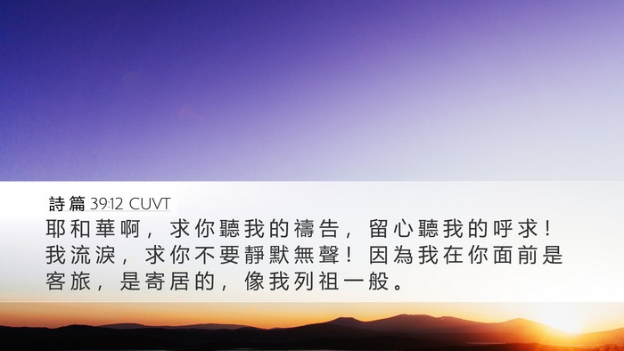 詩 篇 39:12 CUVT Bible Verse Image