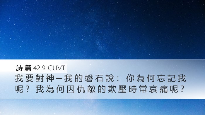 詩 篇 42:9 CUVT Bible Verse Image