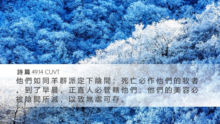 詩 篇 49:14 CUVT Bible Verse Image