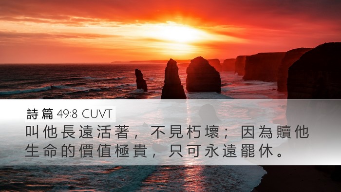 詩 篇 49:8 CUVT Bible Verse Image