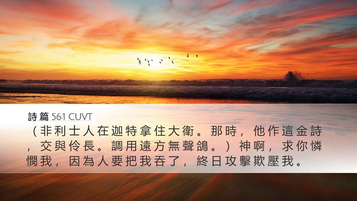 詩 篇 56:1 CUVT Bible Verse Image