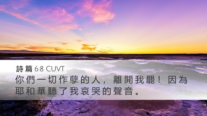 詩 篇 6:8 CUVT Bible Verse Image