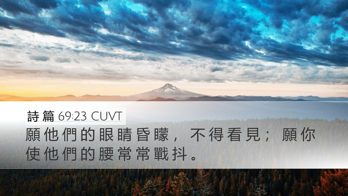 詩 篇 69:23 CUVT Desktop Wallpaper - 願 他 們 的 眼 睛 昏 矇 ， 不 得 看 - Desktop Bible Verse Wallpaper