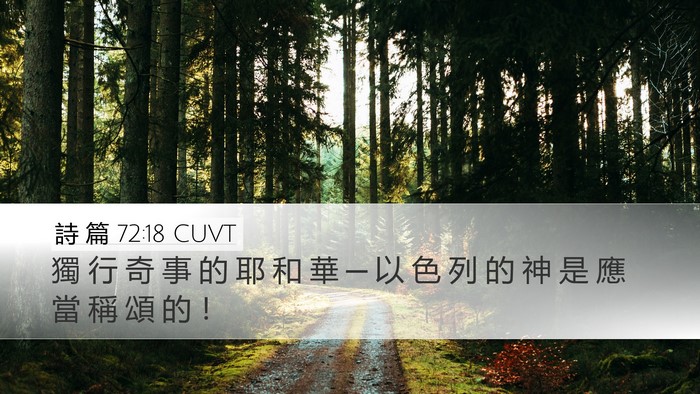 詩 篇 72:18 CUVT Bible Verse Image