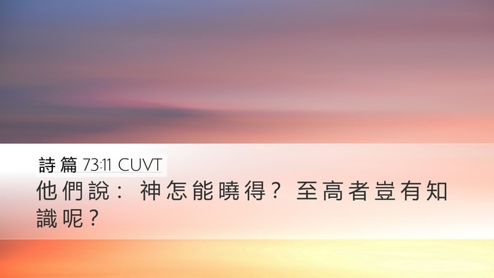 詩 篇 73:11 CUVT Bible Verse Image