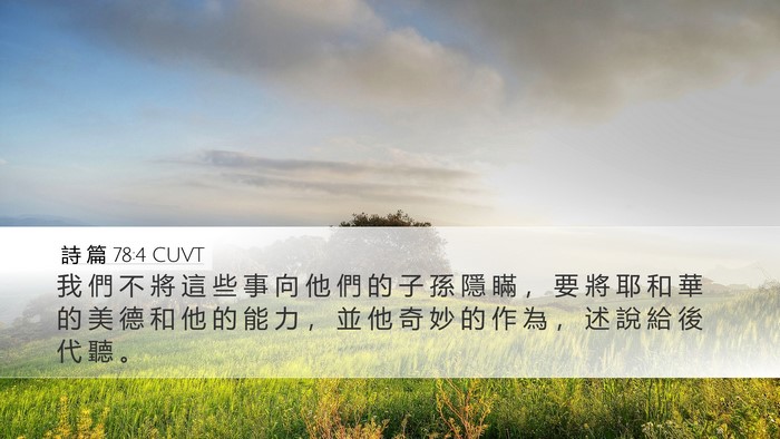 詩 篇 78:4 CUVT Bible Verse Image