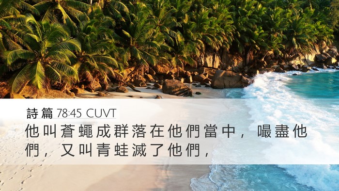 詩 篇 78:45 CUVT Desktop Wallpaper - 他 叫 蒼 蠅 成 群 落 在 他 們 當 中 - Desktop Bible Verse Wallpaper