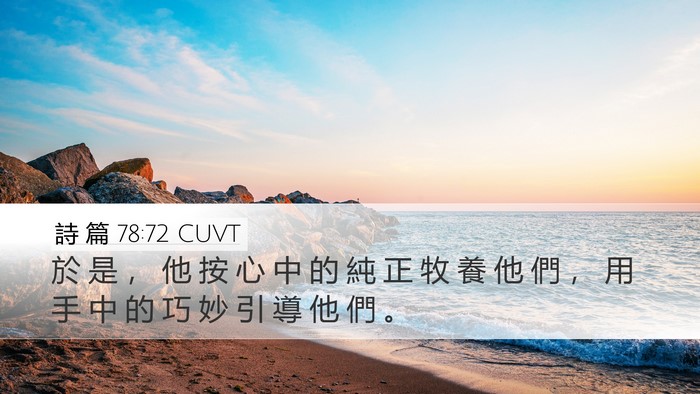 詩 篇 78:72 CUVT Desktop Wallpaper - 於 是 ， 他 按 心 中 的 純 正 牧 養 - Desktop Bible Verse Wallpaper