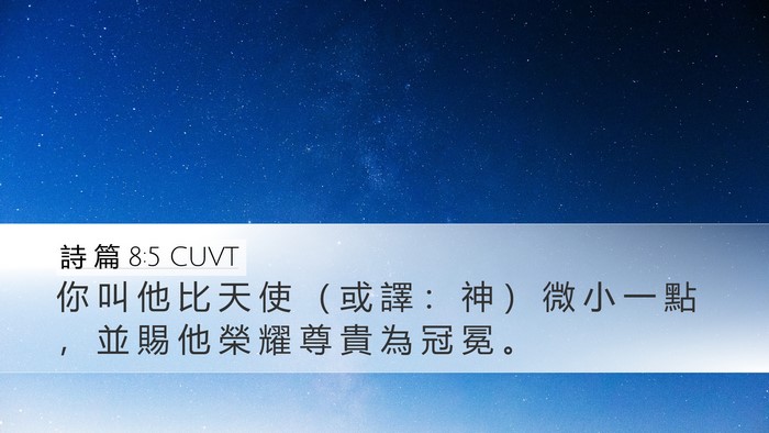 詩 篇 8:5 CUVT Bible Verse Image
