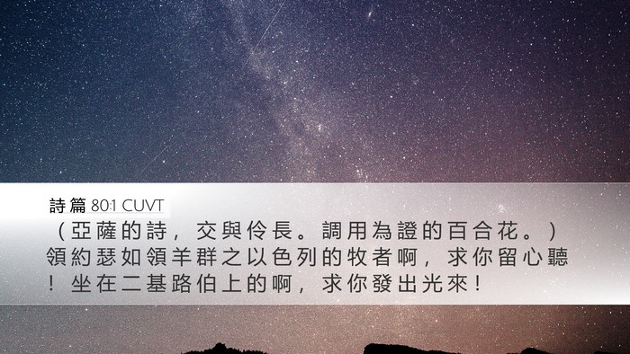 詩 篇 80:1 CUVT Bible Verse Image