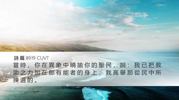 詩 篇 89:19 CUVT Desktop Wallpaper - 當 時 ， 你 在 異 象 中 曉 諭 你 的 - Desktop Bible Verse Wallpaper