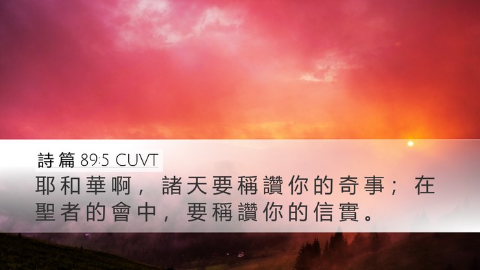 詩 篇 89:5 CUVT Desktop Wallpaper - 耶 和 華 啊 ， 諸 天 要 稱 讚 你 的 - Desktop Bible Verse Wallpaper
