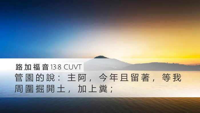 路 加 福 音 13:8 CUVT Bible Verse Image