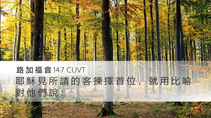 路 加 福 音 14:7 CUVT Bible Verse Image