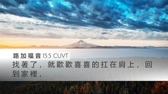路 加 福 音 15:5 CUVT Bible Verse Image