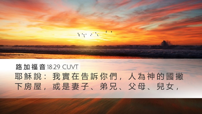 路 加 福 音 18:29 CUVT Desktop Wallpaper - 耶 穌 說 ： 我 實 在 告 訴 你 們 ， - Desktop Bible Verse Wallpaper