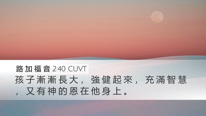 路 加 福 音 2:40 CUVT Bible Verse Image