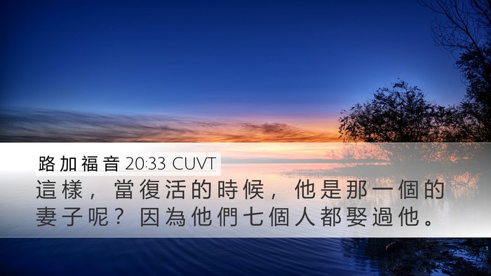 路 加 福 音 20:33 CUVT Desktop Wallpaper - 這 樣 ， 當 復 活 的 時 候 ， 他 是 - Desktop Bible Verse Wallpaper