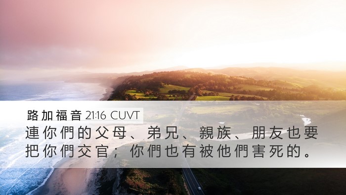 路 加 福 音 21:16 CUVT Bible Verse Image