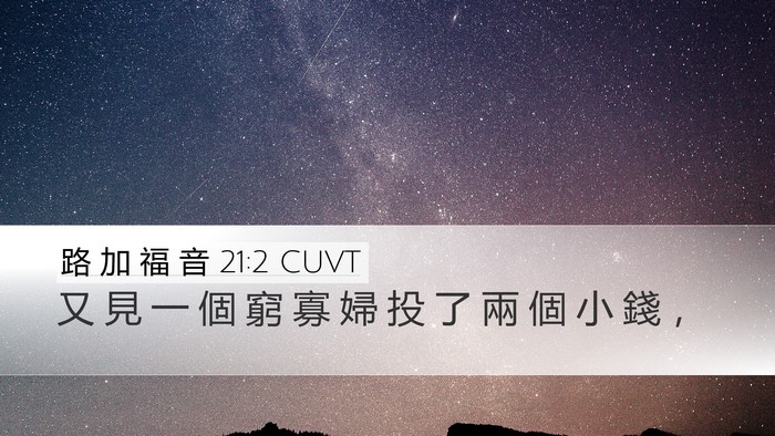 路 加 福 音 21:2 CUVT Bible Verse Image