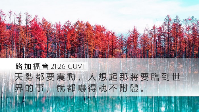 路 加 福 音 21:26 CUVT Bible Verse Image