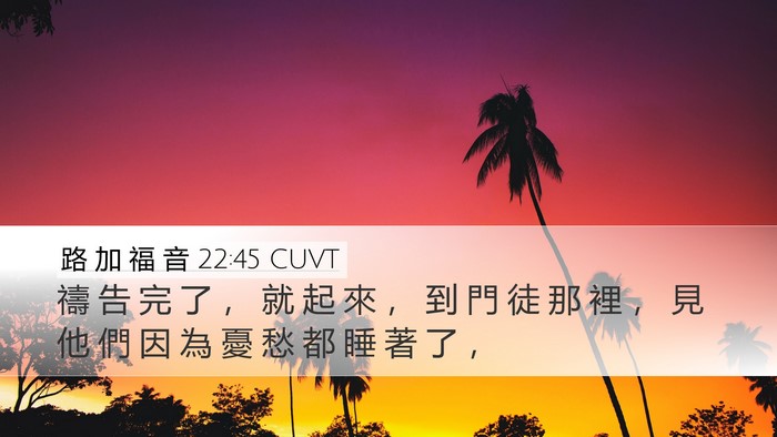 路 加 福 音 22:45 CUVT Bible Verse Image