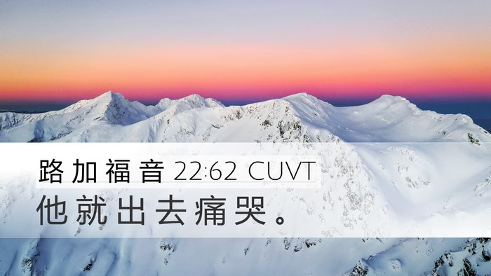 路 加 福 音 22:62 CUVT Bible Verse Image
