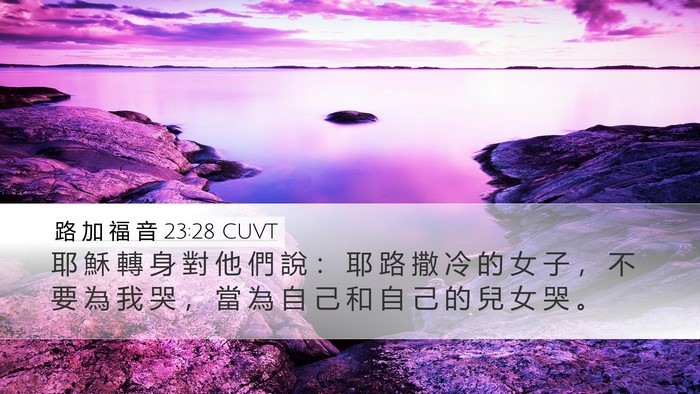 路 加 福 音 23:28 CUVT Desktop Wallpaper - 耶 穌 轉 身 對 他 們 說 ： 耶 路 撒 - Desktop Bible Verse Wallpaper