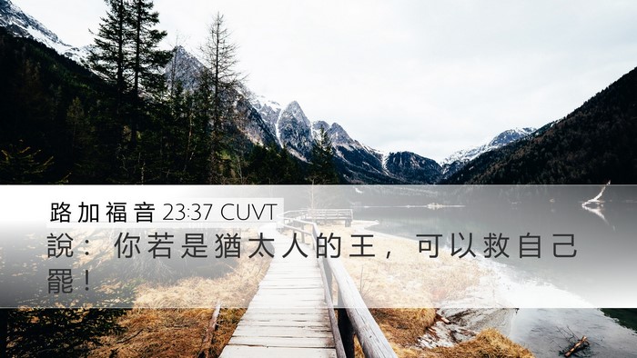 路 加 福 音 23:37 CUVT Desktop Wallpaper - 說 ： 你 若 是 猶 太 人 的 王 ， 可 - Desktop Bible Verse Wallpaper