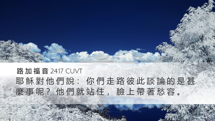 路 加 福 音 24:17 CUVT Bible Verse Image