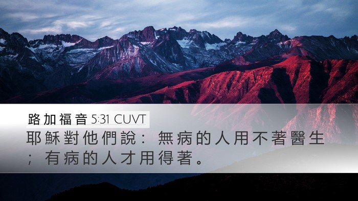 路 加 福 音 5:31 CUVT Desktop Wallpaper - 耶 穌 對 他 們 說 ： 無 病 的 人 用 - Desktop Bible Verse Wallpaper