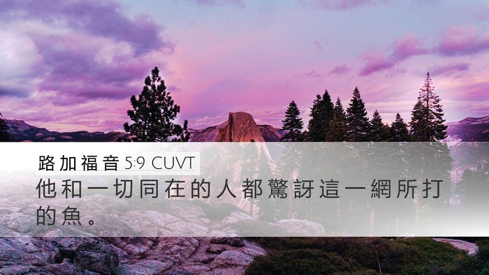 路 加 福 音 5:9 CUVT Desktop Wallpaper - 他 和 一 切 同 在 的 人 都 驚 訝 這 - Desktop Bible Verse Wallpaper