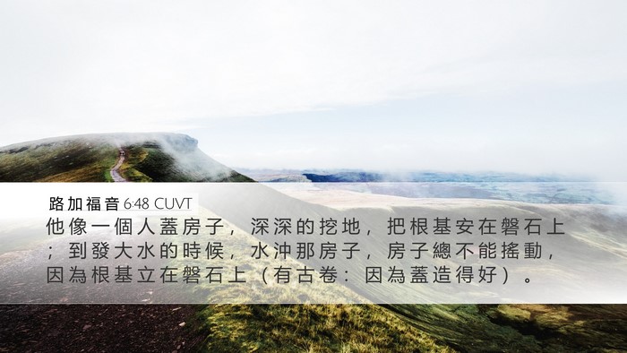 路 加 福 音 6:48 CUVT Bible Verse Image