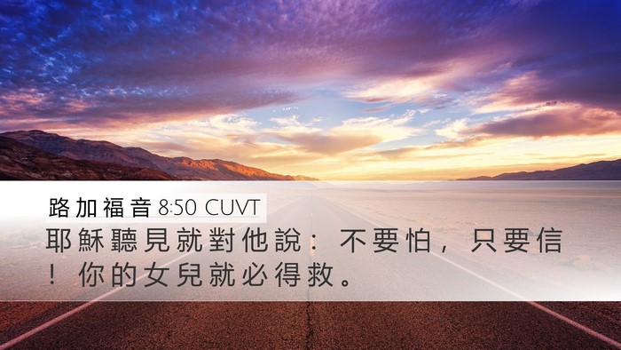 路 加 福 音 8:50 CUVT Desktop Wallpaper - 耶 穌 聽 見 就 對 他 說 ： 不 要 怕 - Desktop Bible Verse Wallpaper