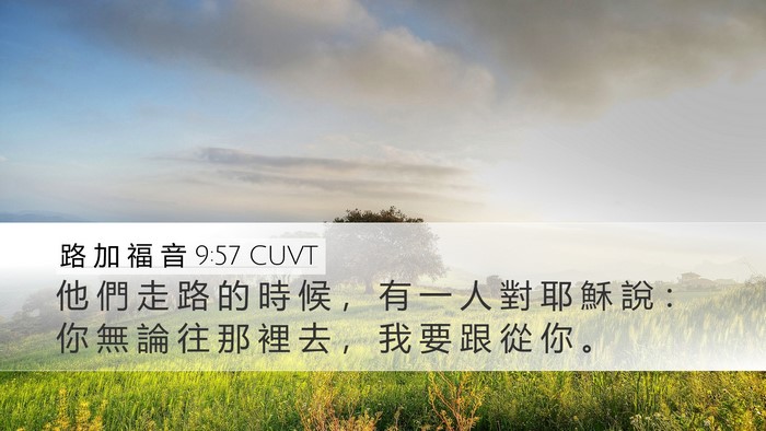路 加 福 音 9:57 CUVT Desktop Wallpaper - 他 們 走 路 的 時 候 ， 有 一 人 對 - Desktop Bible Verse Wallpaper
