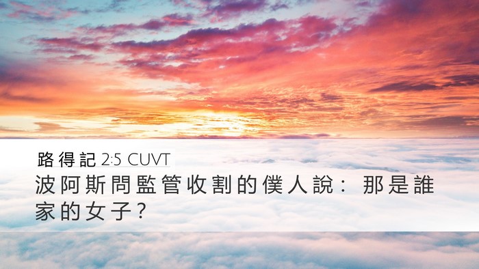 路 得 記 2:5 CUVT Desktop Wallpaper - 波 阿 斯 問 監 管 收 割 的 僕 人 說 - Desktop Bible Verse Wallpaper