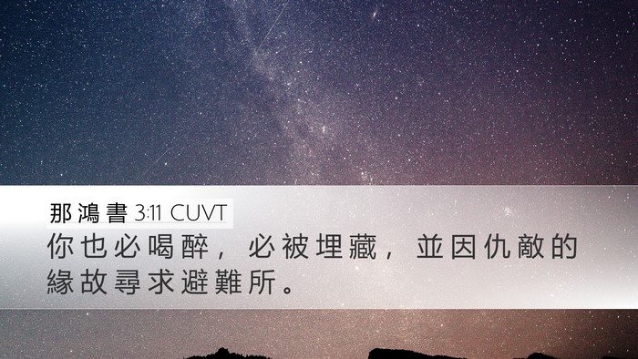 那 鴻 書 3:11 CUVT Desktop Wallpaper - 你 也 必 喝 醉 ， 必 被 埋 藏 ， 並 - Desktop Bible Verse Wallpaper