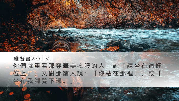 雅 各 書 2:3 CUVT Bible Verse Image