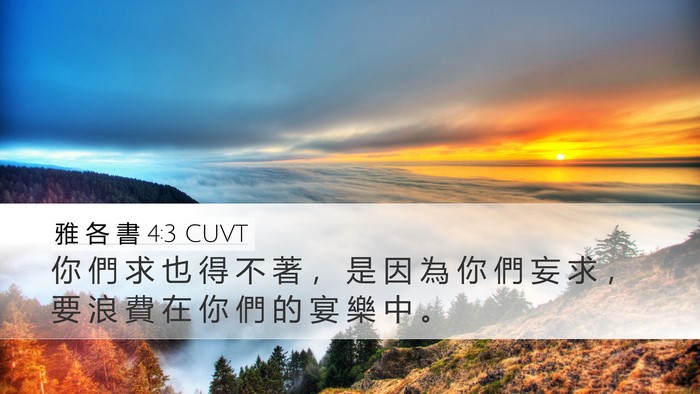 雅 各 書 4:3 CUVT Bible Verse Image
