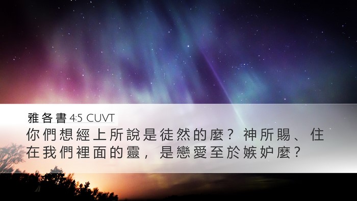 雅 各 書 4:5 CUVT Bible Verse Image