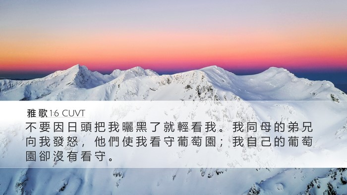 雅 歌 1:6 CUVT Bible Verse Image