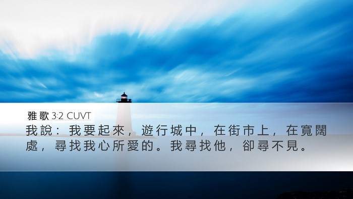 雅 歌 3:2 CUVT Desktop Wallpaper - 我 說 ： 我 要 起 來 ， 遊 行 城 中 - Desktop Bible Verse Wallpaper