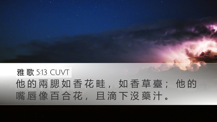 雅 歌 5:13 CUVT Bible Verse Image